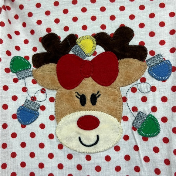 Three Sisters Red and white Rudolph polkadot romper size 18 months - Picture 3 of 13